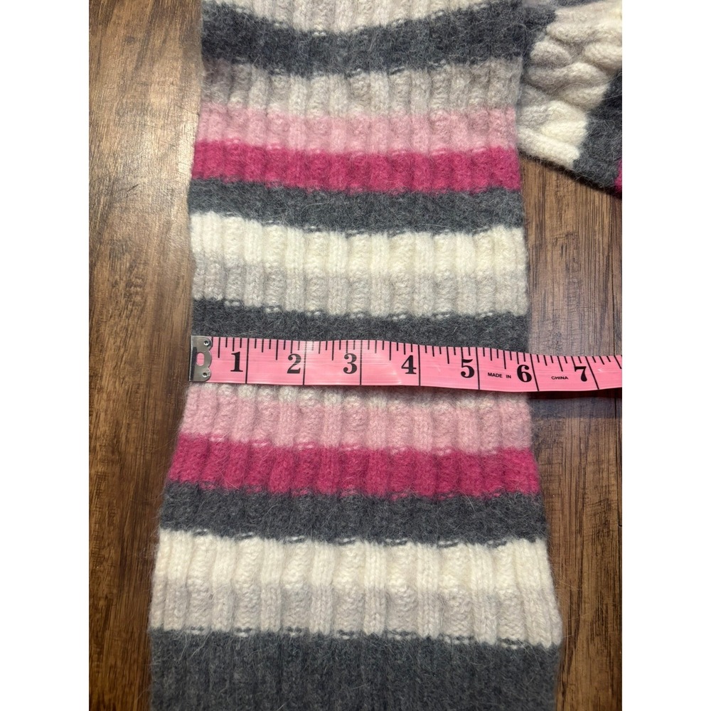 Lauren Ralph Lauren Striped Wool Angora Blend Scarf‎ 6" by 51" quiet luxury soft - Picture 3 of 7